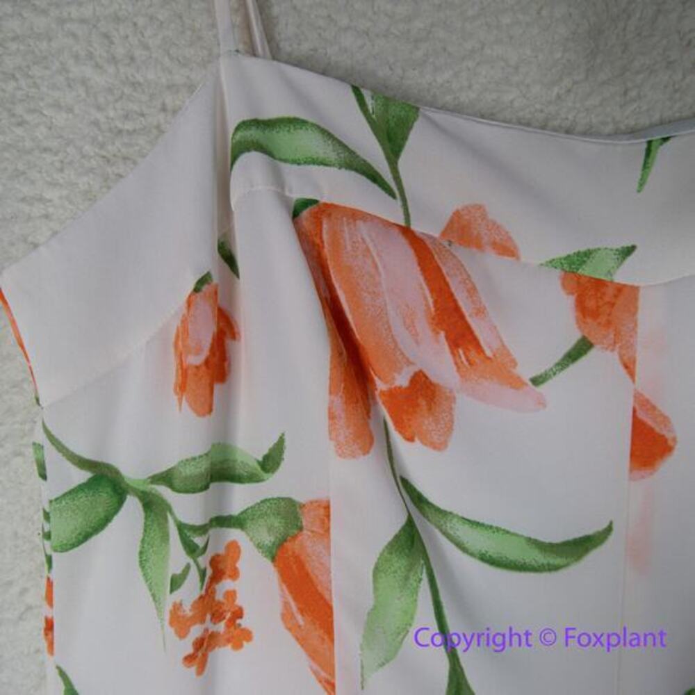 New! White House Black Market floral print tie waist wide leg jumpsuit, size 16 - Picture 6 of 12